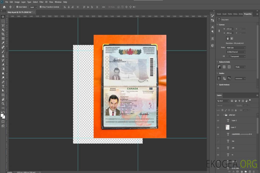 Aperçu de la photo du passeport canadien (2010-présent) template